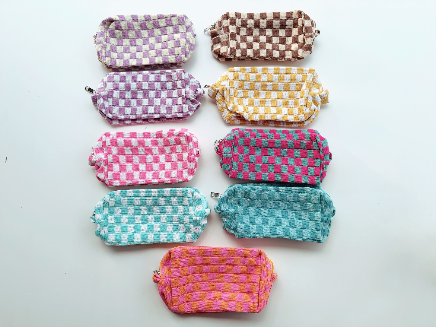 Checkered Makeup Bag