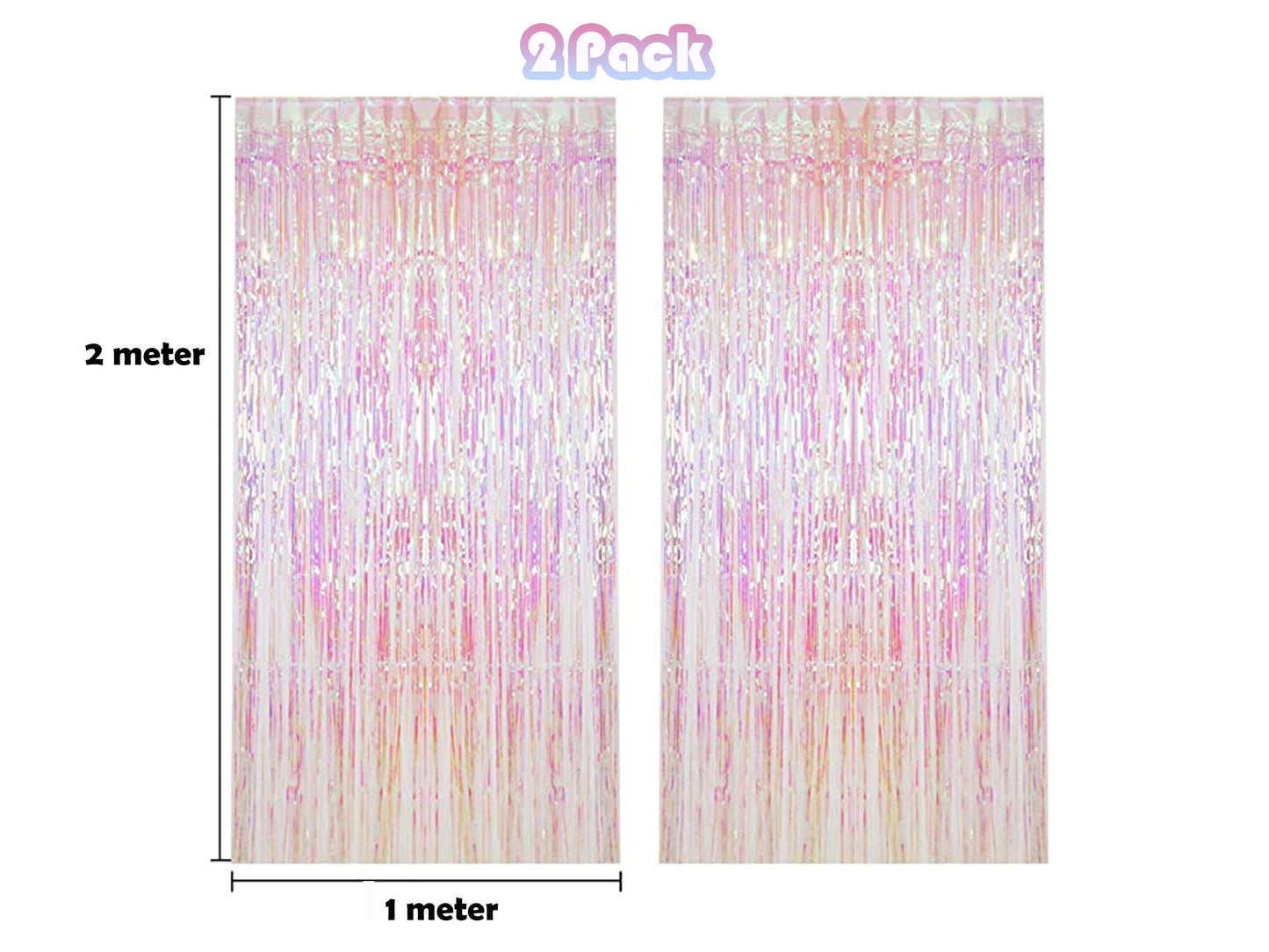 Holographic Silver Fringe Foil Curtain | Iridescent Backdrop, Bridal Shower Backdrop, Wedding, Hen Party, Birthday Photo Booth, Last Disco