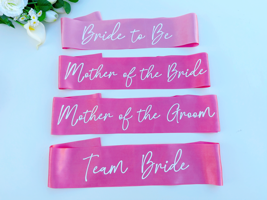 Hen Party Sash in Rose Pink & Hot Pink