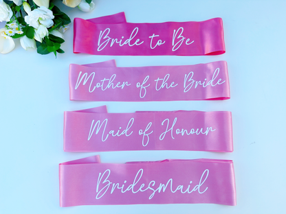 Hen Party Sash in Rose Pink & Hot Pink