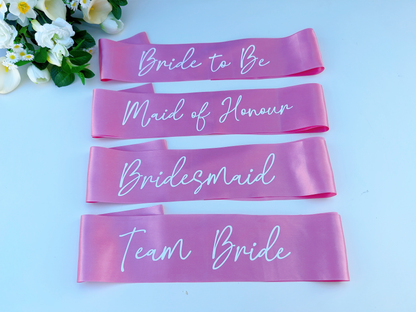 Hen Party Sash in Rose Pink & Hot Pink