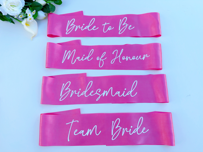 Hen Party Sash in Rose Pink & Hot Pink