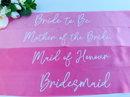 Hen Party Sash in Rose Pink & Hot Pink