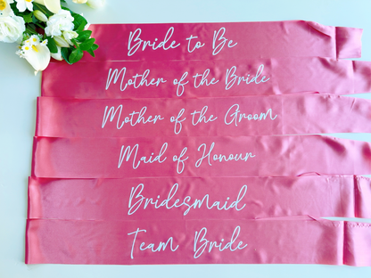 Hen Party Sash in Rose Pink & Hot Pink