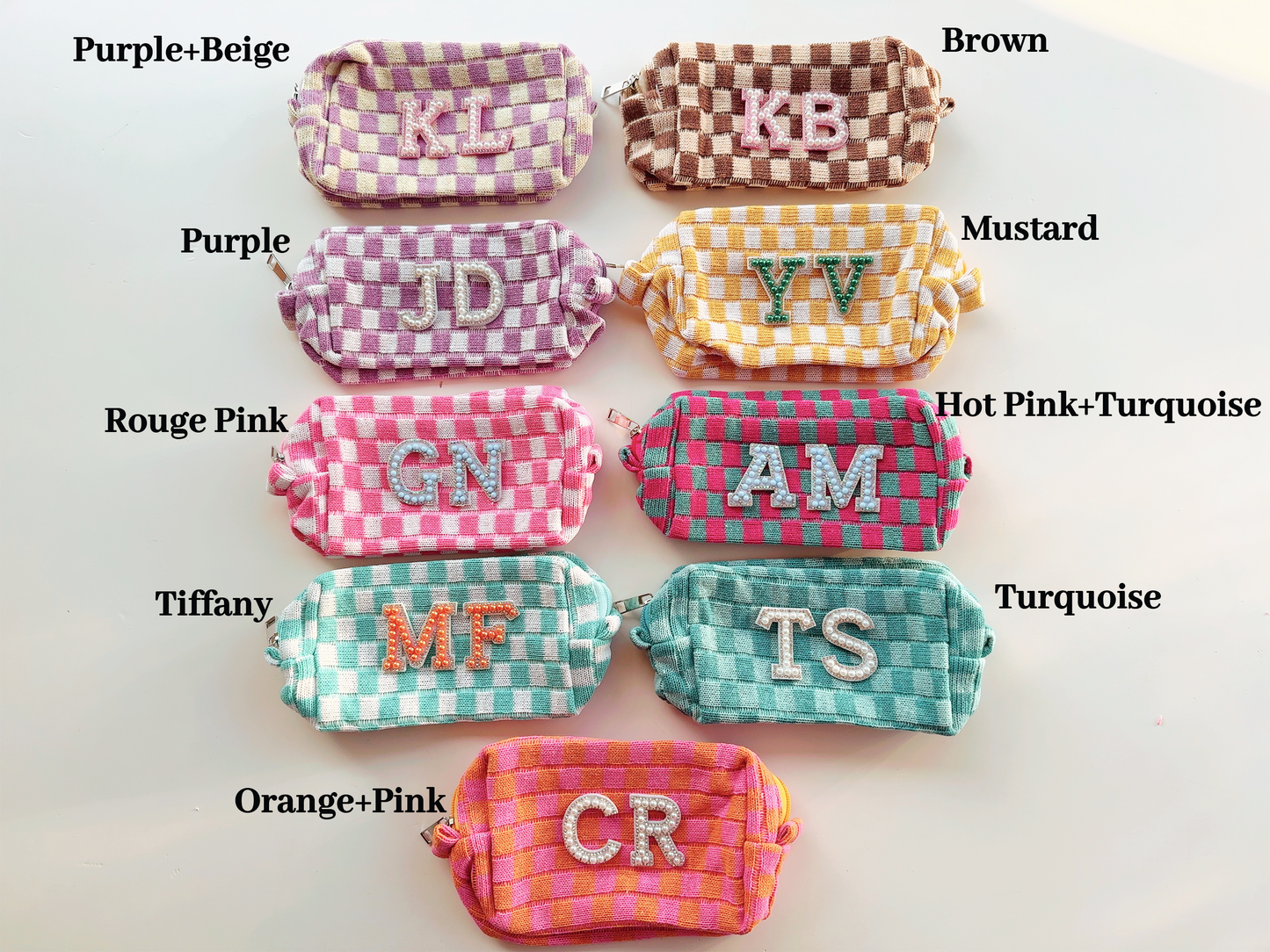 Checkered Makeup Bag