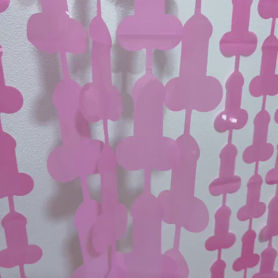 Pink Penis Foil Curtain | Foil Fringe Curtain Penis Tinsel, Hen Party Bridal Shower Backdrop, Birthday Backdrop, Photo Booth, Dick Favors