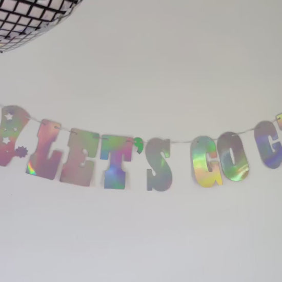 Let's Go Girls Iridescent Banner | Hens Party Decorations, Birthday Party Decorations, Nashville Supplies, Cowgirl Party Favor, Rodeo Theme