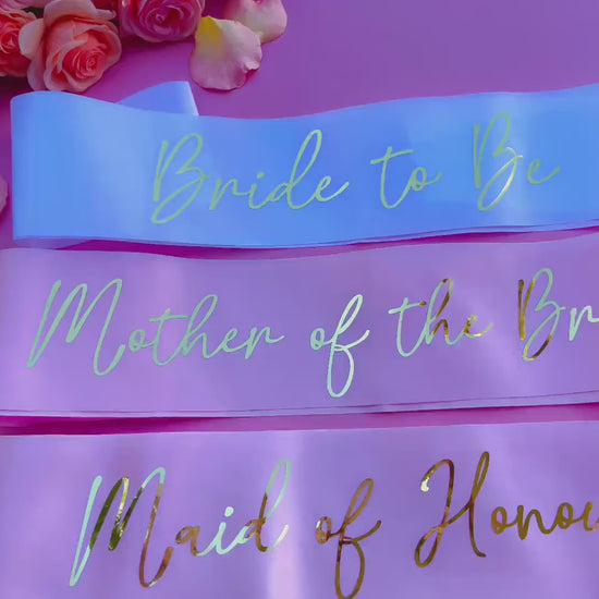 Bride to Be Sash| Hen Party Sash | Sash for Bride - Gold Foil | Mother of the Bride sash | Bachelorette Favors | Team Bride, Bridesmaid sash