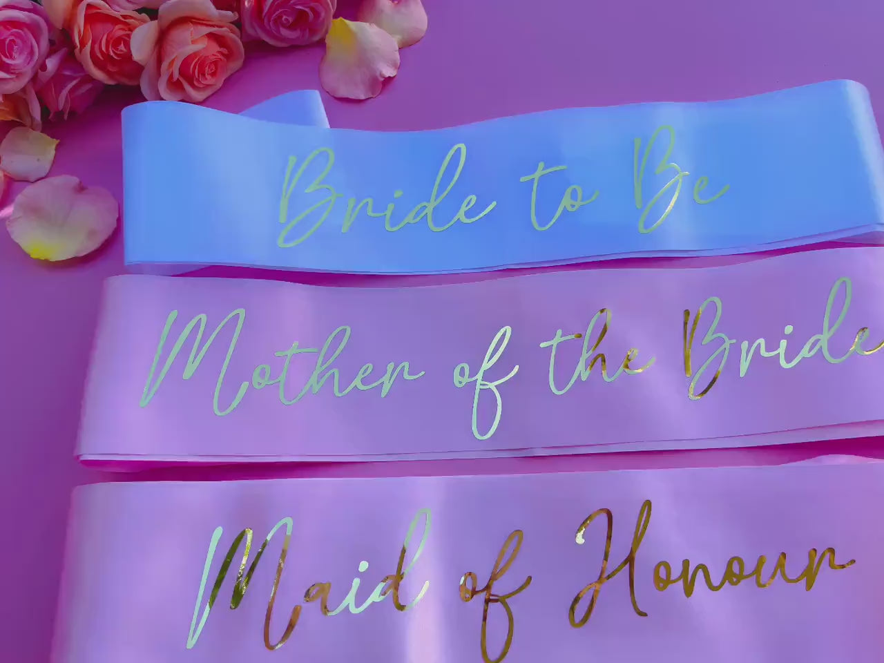 Bride to Be Sash| Hen Party Sash | Sash for Bride - Gold Foil | Mother of the Bride sash | Bachelorette Favors | Team Bride, Bridesmaid sash