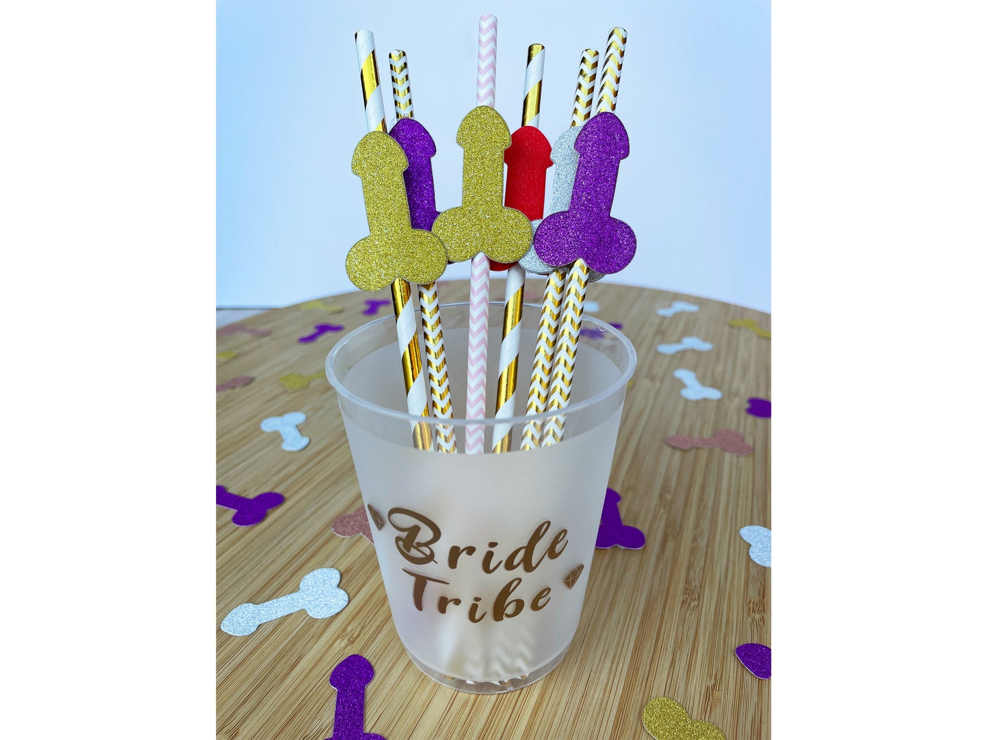 Penis Straws Bachelorette Party Hen Party Decoration Supplies, Party Favor Penis Confetti, Bridal Shower Wedding Drinking Game Bach Bash
