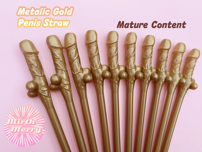 Gold Penis Straw+Bride Straw, Hen Party Decoration Supplies, Party Favor Penis Confetti, Bridal Shower Wedding Drinking Game