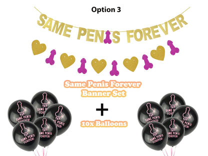 Same Penis Forever Banner- Bachelorette Party Banner, Hens Party Banner Decor, Bachelorette Party Penis Banner, Penis Favors