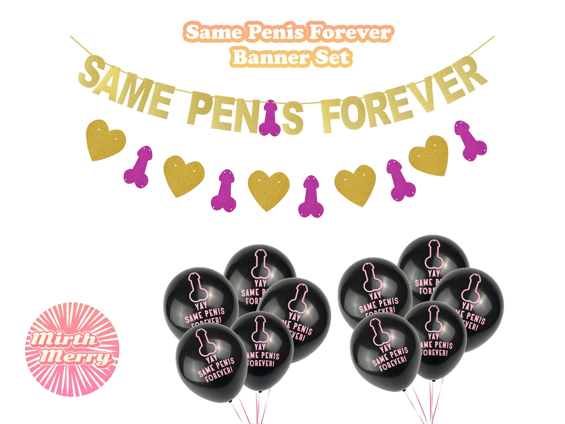 Same Penis Forever Banner- Bachelorette Party Banner, Hens Party Banner Decor, Bachelorette Party Penis Banner, Penis Favors