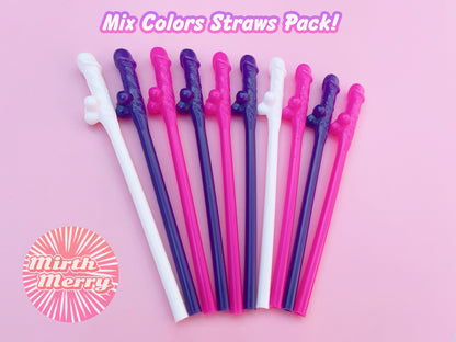 Mix Colors Penis Straws+Bride Straw, Hen Party Decoration Supplies, Party Favor Penis Confetti, Bridal Shower Wedding Drinking Game