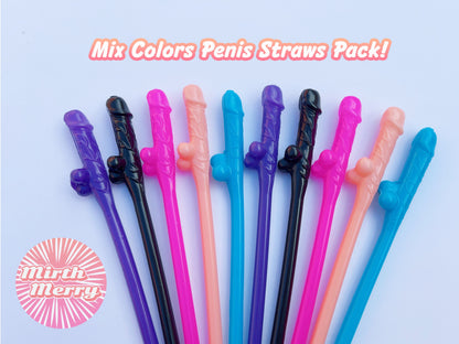 Mix Colors Penis Straw+Bride Straw | Bachelorette Party Favors | Bride To Be Bridal Shower | Hen Party Supplies Penis