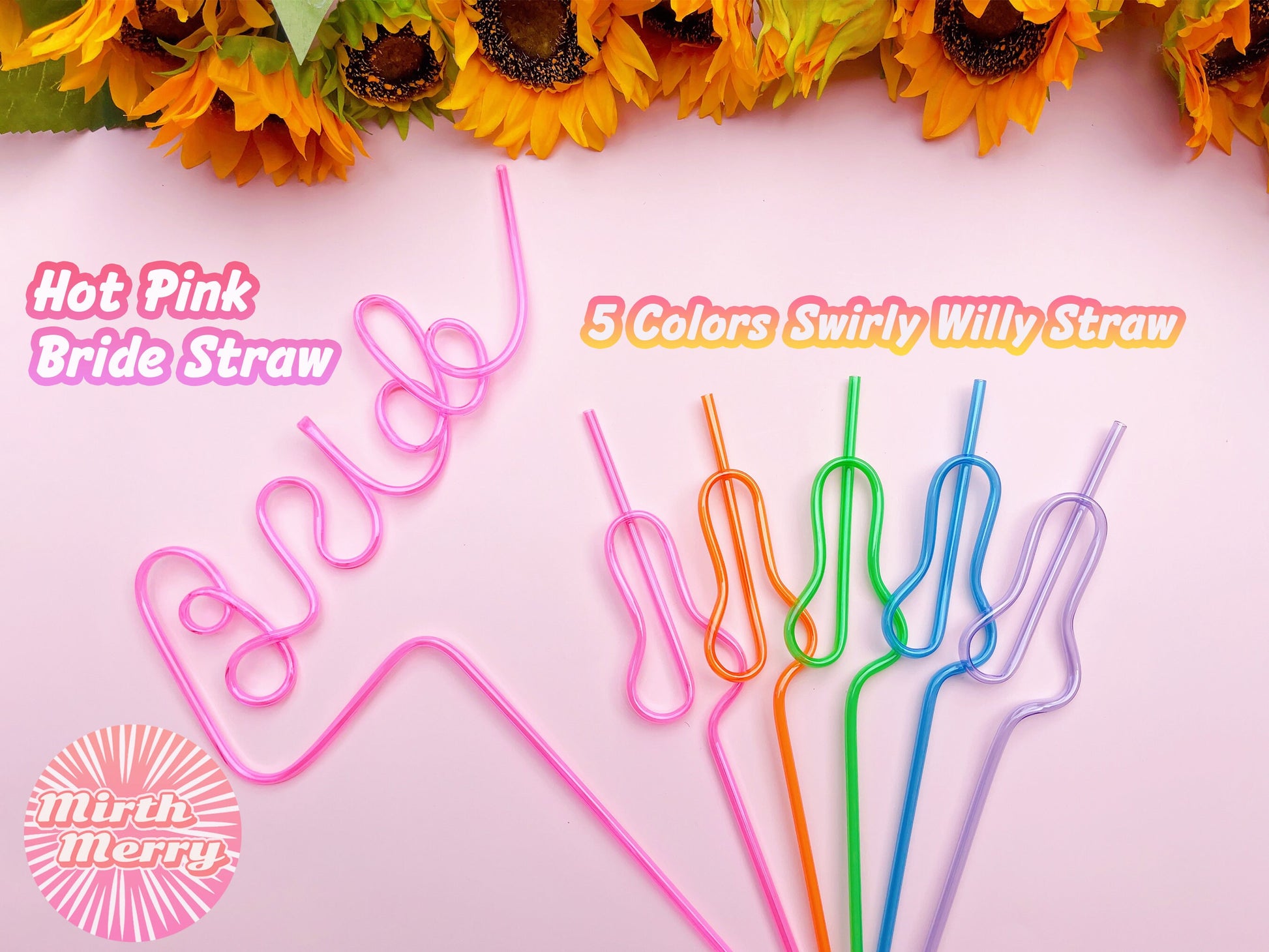5 Colors Swirly Penis Straw + Bride Straw,| Bachelorette Party Favors | Bride To Be Bridal Shower | Hen Party Supplies Penis