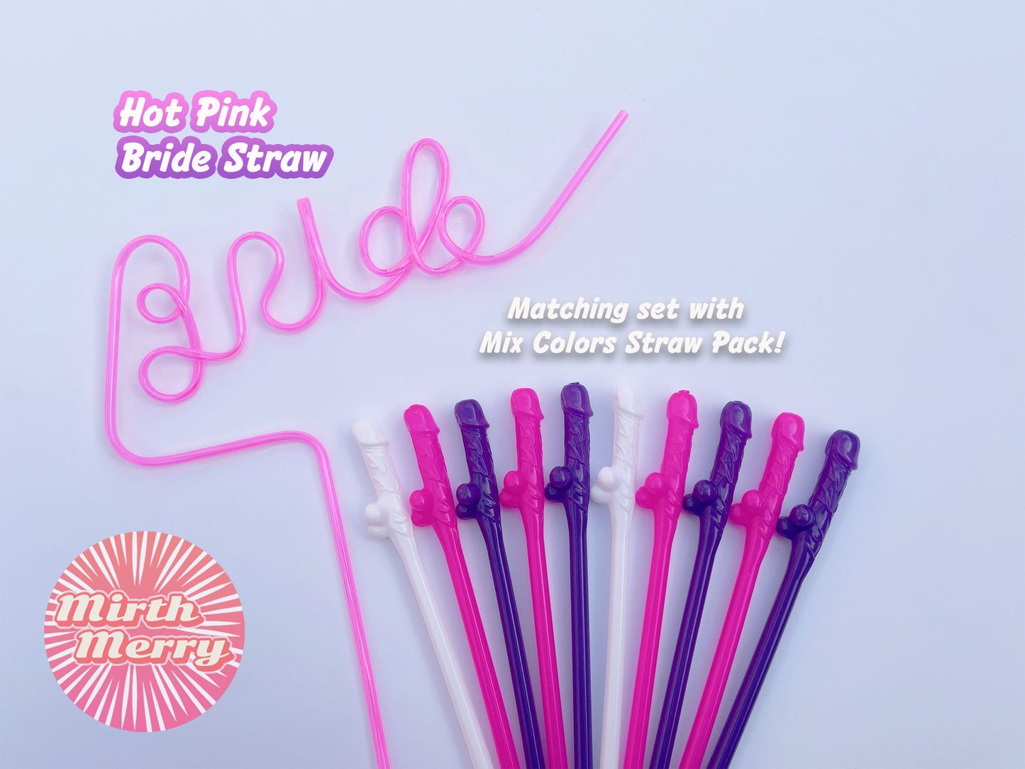 Mix Colors Penis Straws+Bride Straw, Hen Party Decoration Supplies, Party Favor Penis Confetti, Bridal Shower Wedding Drinking Game