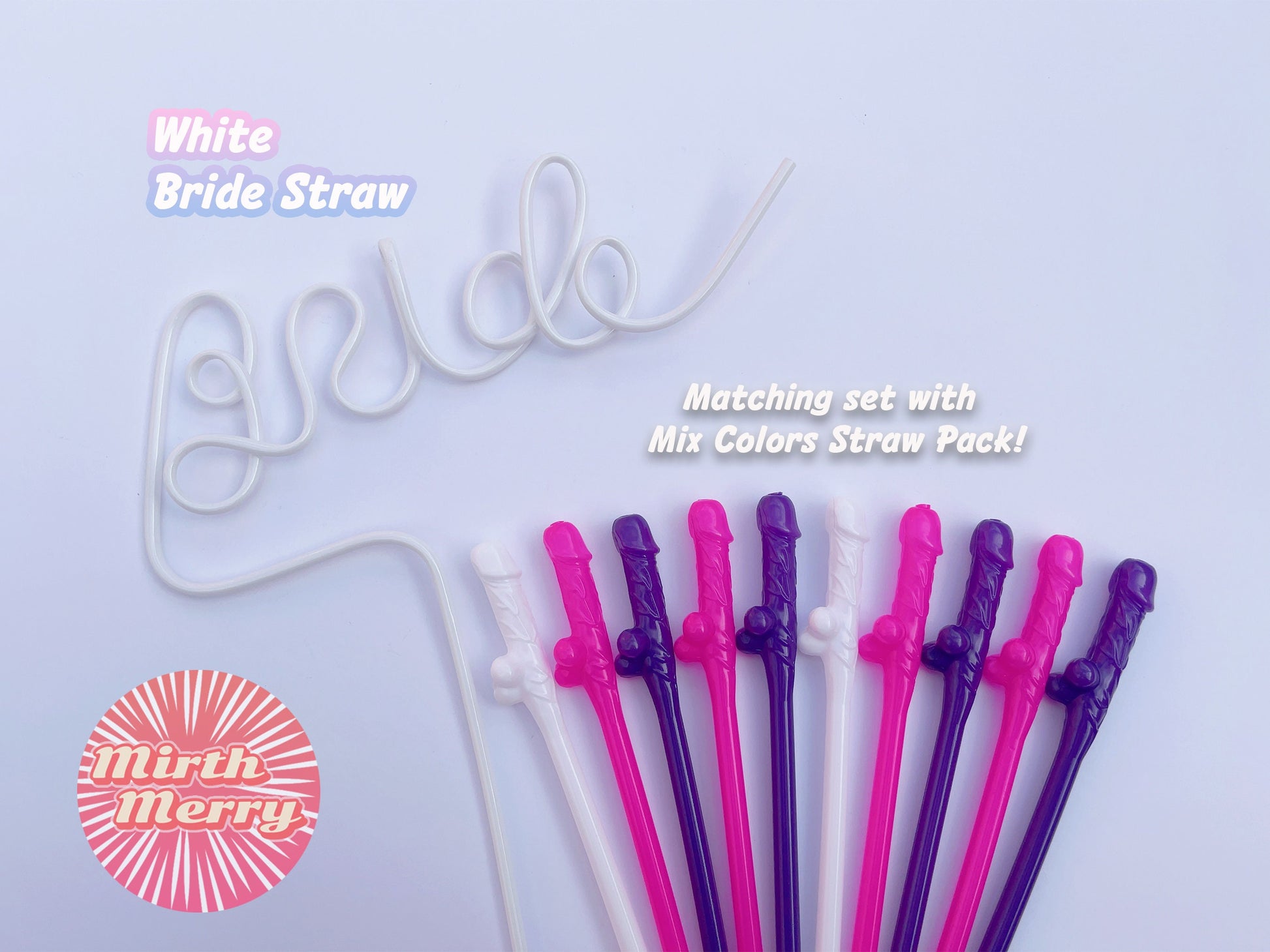 Mix Colors Penis Straws+Bride Straw, Hen Party Decoration Supplies, Party Favor Penis Confetti, Bridal Shower Wedding Drinking Game