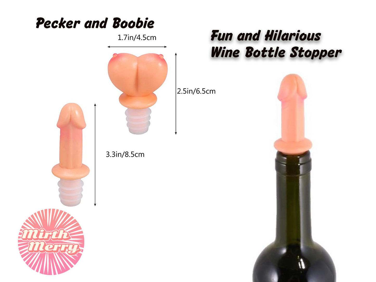 Pecker and Boobie Wine Bottle Stopper, Novelty Party Games Decor, Hens Night Bridal Shower, Hen Party Games, Penis Hoopla Ring