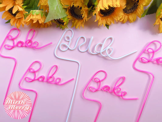 Bride Straw+Babe Straw | Bachelorette Party Favors | Bride To Be Gift | Hen Party Supplies, Bridal Shower Decorations, Bridesmaid Favor