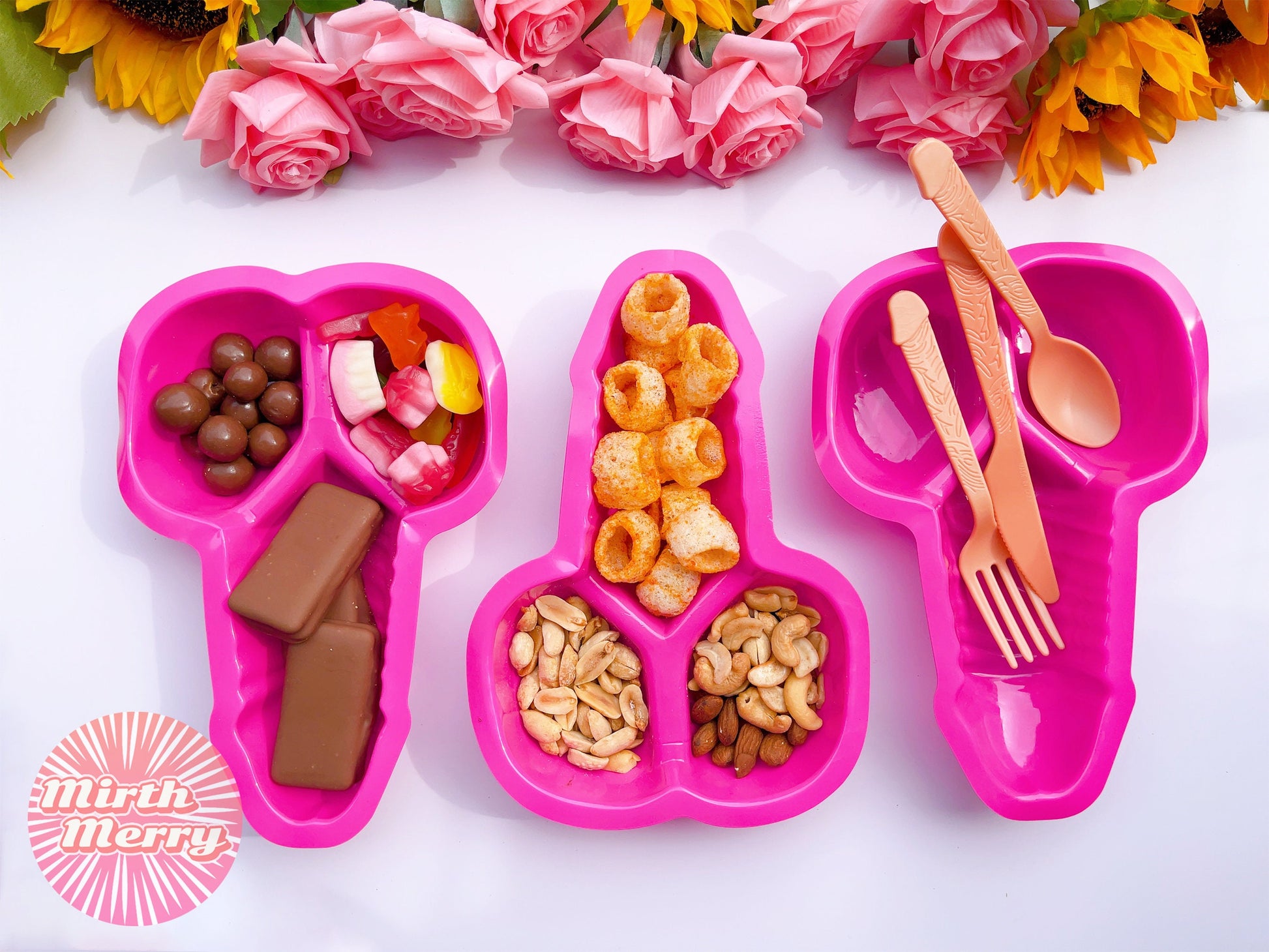 Penis Snack Trays, Dick Utensils, Bachelorette Tablewear, Party Silverware, Pecker Tray, Hen Party Favors, Bach Decor, Penis Favors