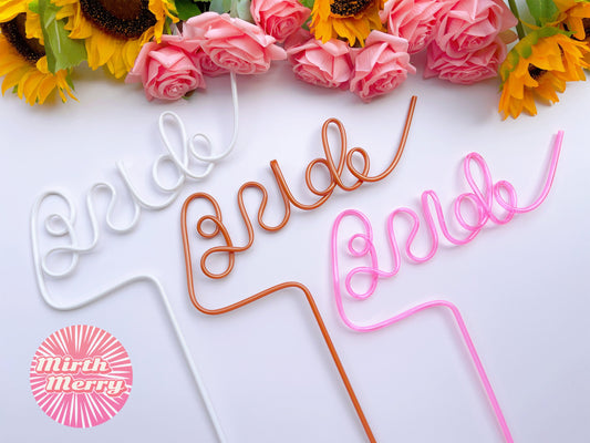 Bride Straw | Rose Gold | Bachelorette Party Decorations | Bachelorette Party Favors | Bride To Be Gift | Bridal Shower | Hen Party Supplies