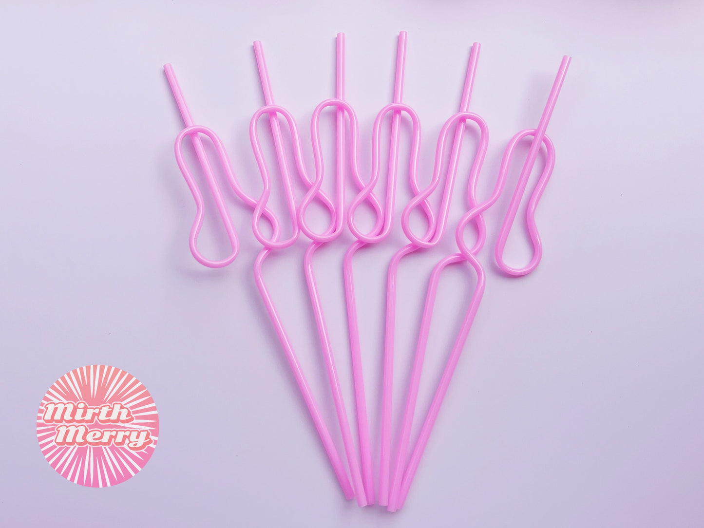 Pink Swirly Penis Straw + Bride Straw,| Bachelorette Party Favors | Bride To Be Bridal Shower | Hen Party Supplies Penis