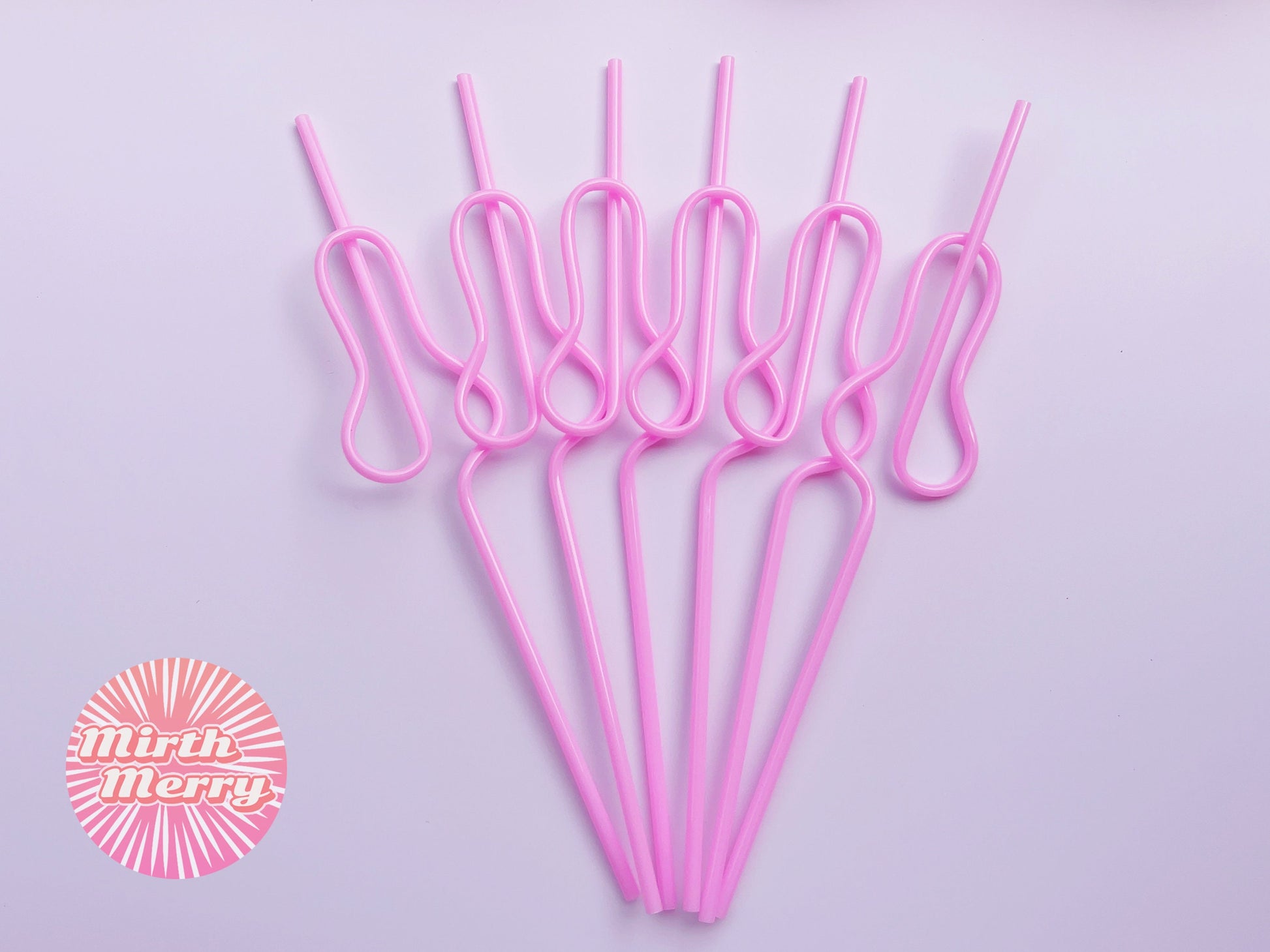 Pink Swirly Penis Straw + Bride Straw,| Bachelorette Party Favors | Bride To Be Bridal Shower | Hen Party Supplies Penis