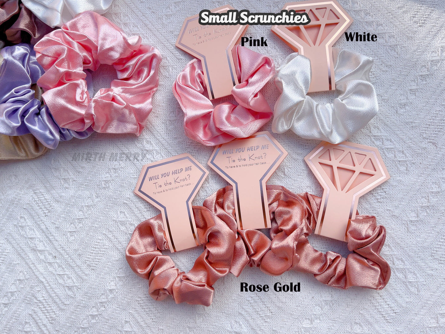 Hen Party Hair Tie - Silk Satin Scrunchies | Bridal Shower Gift Decorations, Bride Tribe Favor, Bridesmaid Scrunchies, Bridesmaid Proposal