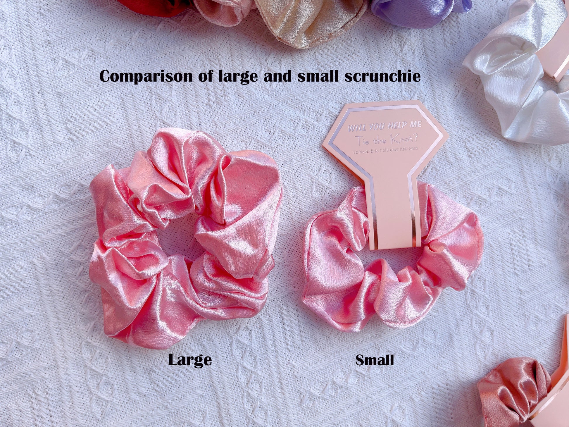 Hen Party Hair Tie - Silk Satin Scrunchies | Bridal Shower Gift Decorations, Bride Tribe Favor, Bridesmaid Scrunchies, Bridesmaid Proposal
