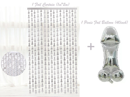 Penis Balloon | 40 inch Rose Gold | Bachelorette Party | Same Penis Forever | Penis Tinsel Curtain| Hen Party | Bride to Be Bridal Shower