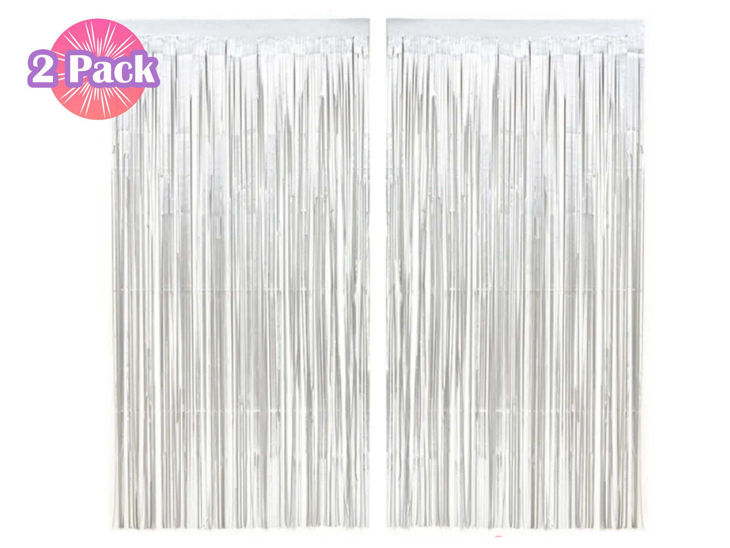 Rose Gold Fringe Foil Curtain - Set of 2 | Bridal Shower Backdrop, Wedding, Hen Party, Birthday Photo Booth, Baby Shower