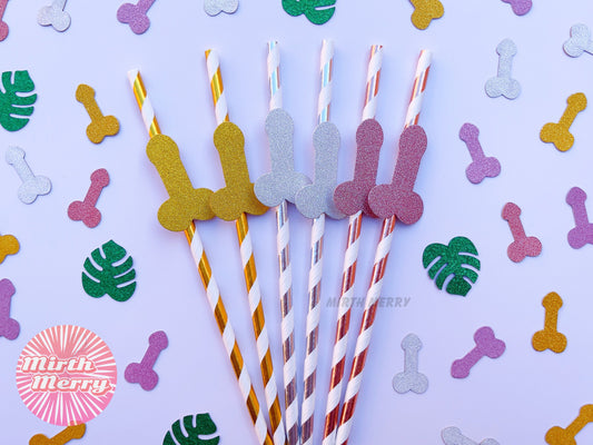 Penis Straws Bachelorette Party Hen Party Decoration Supplies, Party Favor Penis Confetti, Bridal Shower Wedding Drinking Game Bach Bash