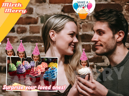 custom face on cupcake toppers for hens party