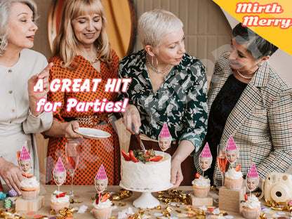 custom face on cupcake toppers for retirement parties and birthday parties.