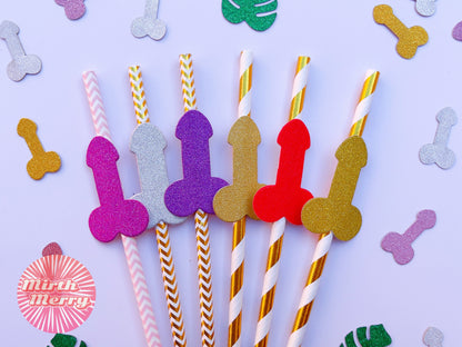 Penis Straws Bachelorette Party Hen Party Decoration Supplies, Party Favor Penis Confetti, Bridal Shower Wedding Drinking Game Bach Bash