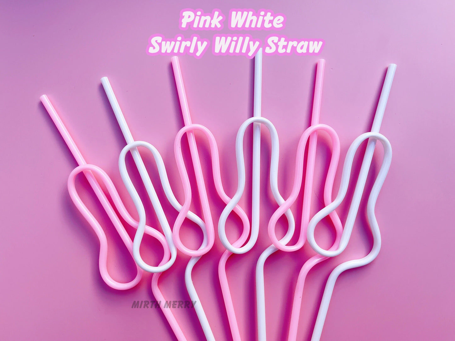 Pink White Swirly Penis Straw + Bride Straw,| Bachelorette Party Favors | Bride To Be Bridal Shower | Hen Party Supplies Penis