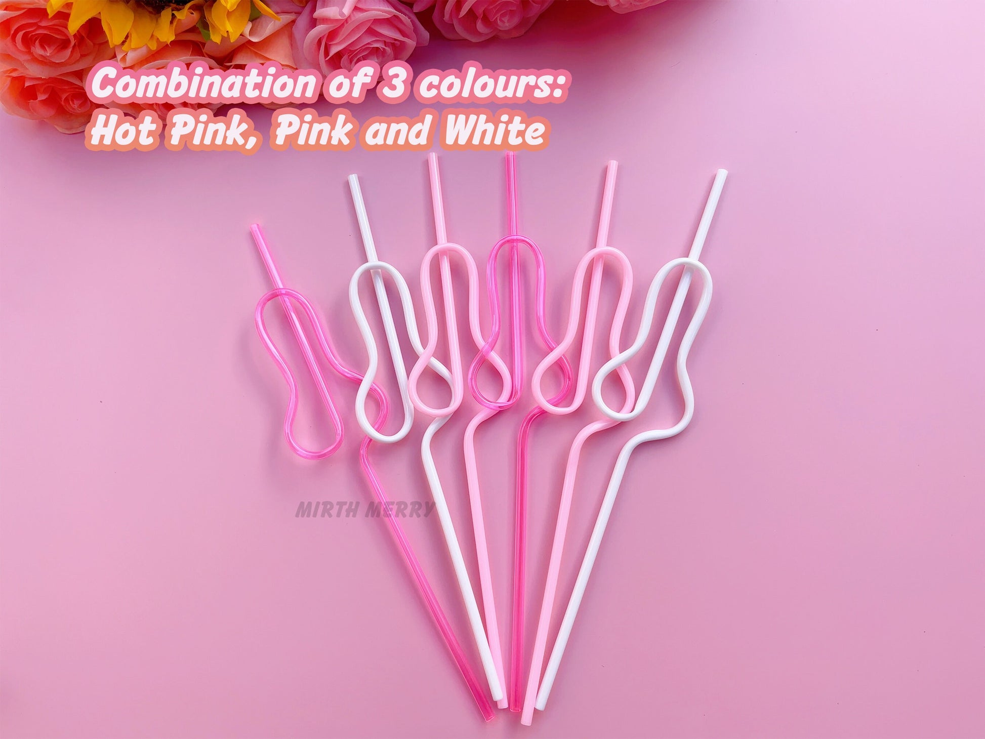 Hot Pink, Pink and White Swirly Penis Straw + Bride Straw,| Bachelorette Party Favors | Bride To Be Bridal Shower | Hen Party Supplies Penis