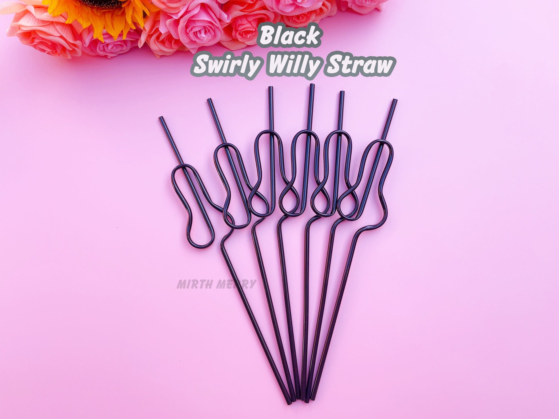 Black Swirly Penis Straw + Bride Straw,| Bachelorette Party Favors | Bride To Be Bridal Shower | Hen Party Supplies Penis
