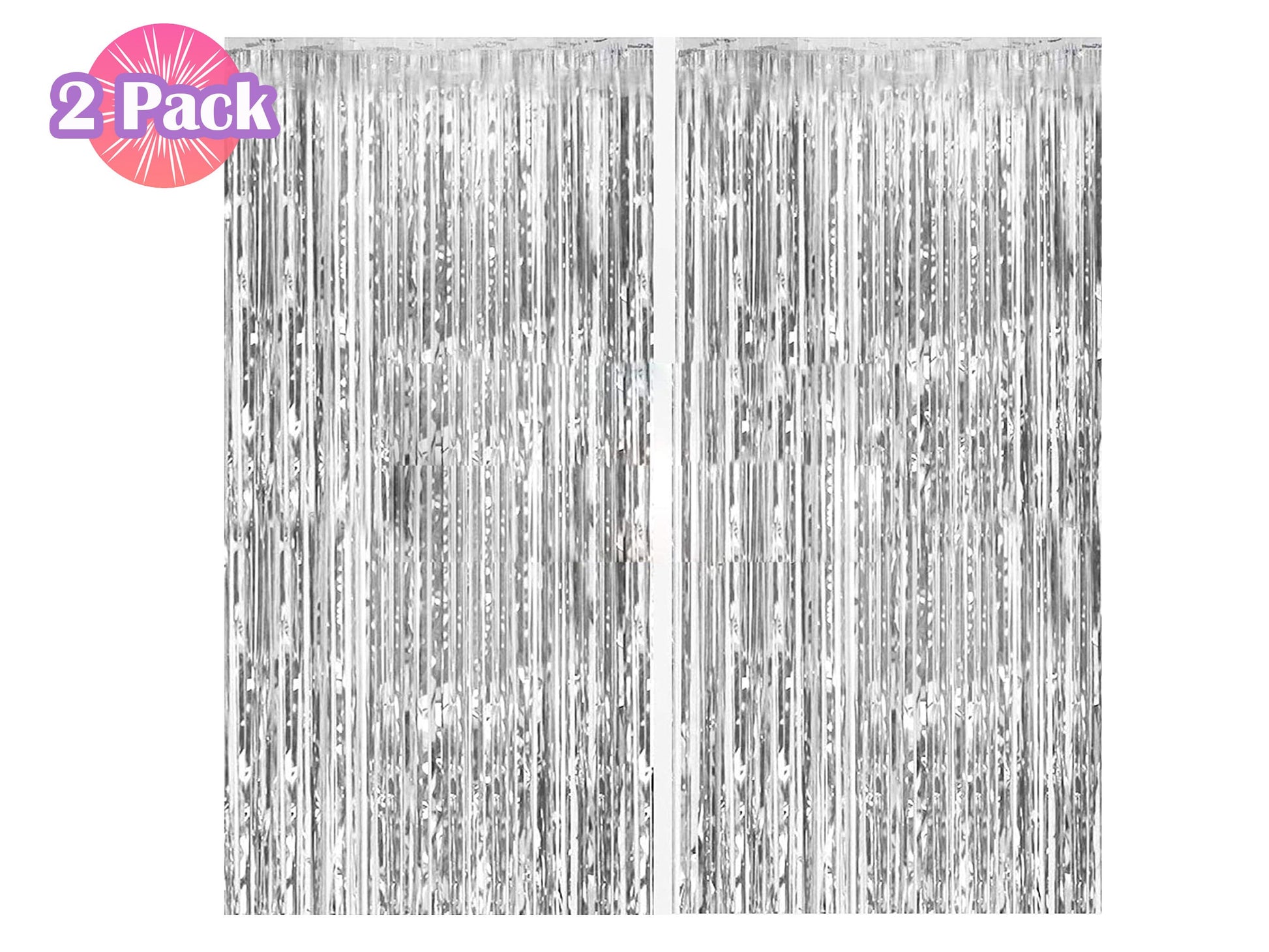 Rose Gold Fringe Foil Curtain - Set of 2 | Bridal Shower Backdrop, Wedding, Hen Party, Birthday Photo Booth, Baby Shower
