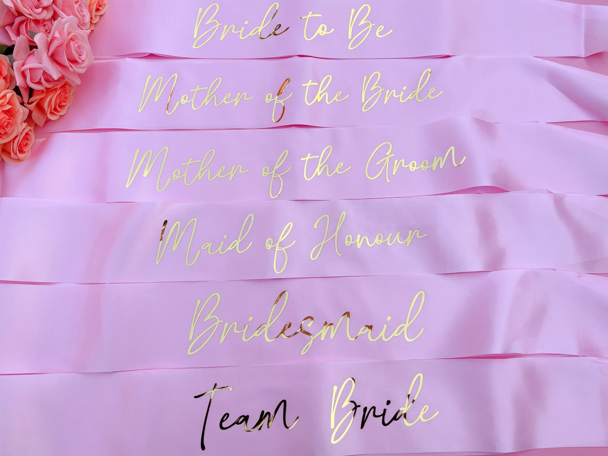 Bride to Be Sash| Hen Party Sash | Sash for Bride - Gold Foil | Mother of the Bride sash | Bachelorette Favors | Team Bride, Bridesmaid sash