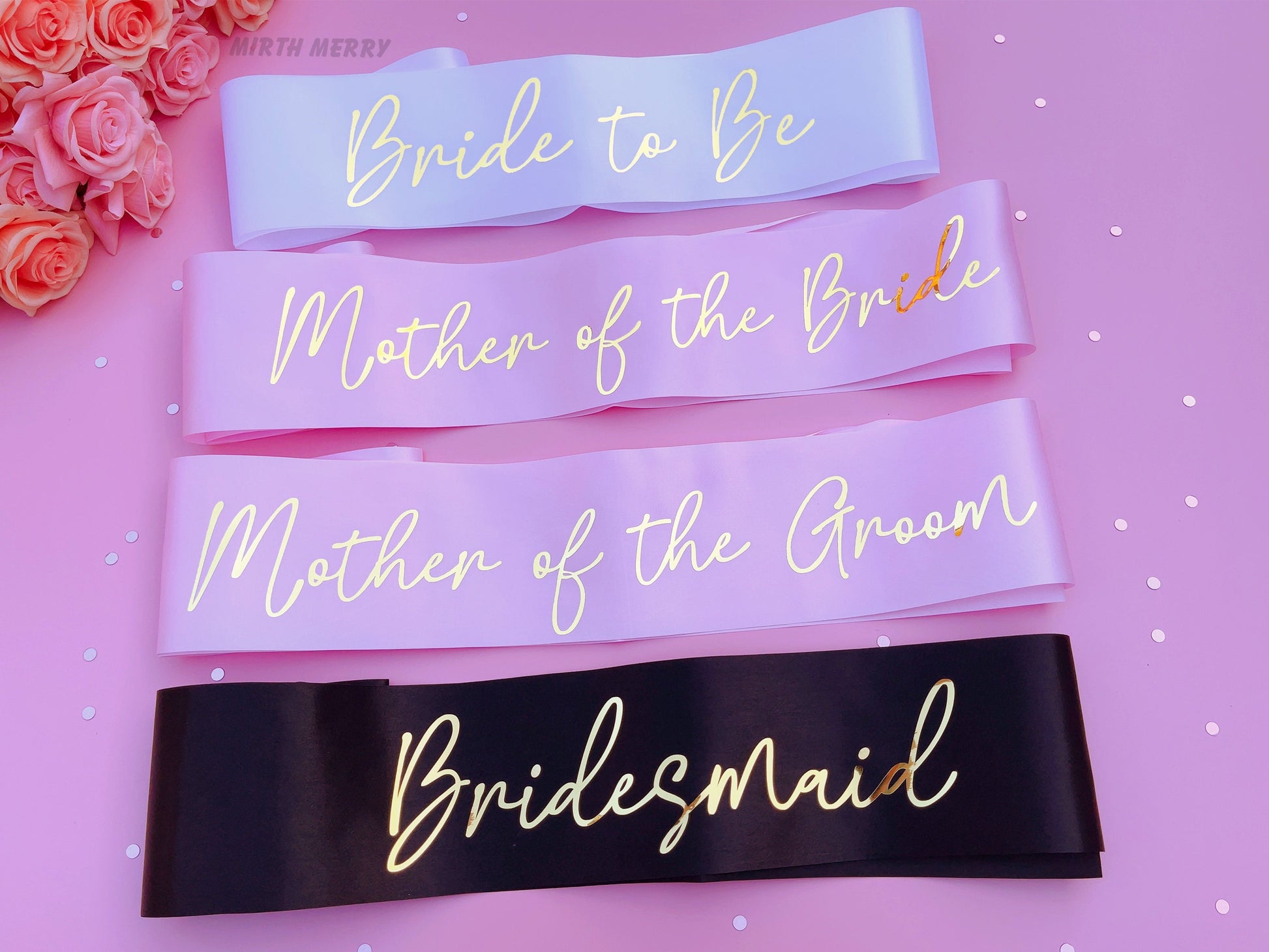 Bride to Be Sash| Hen Party Sash | Sash for Bride - Gold Foil | Mother of the Bride sash | Bachelorette Favors | Team Bride, Bridesmaid sash