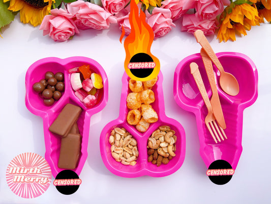 Penis Snack Trays, Dick Utensils, Bachelorette Tablewear, Party Silverware, Pecker Tray, Hen Party Favors, Bach Decor, Penis Favors