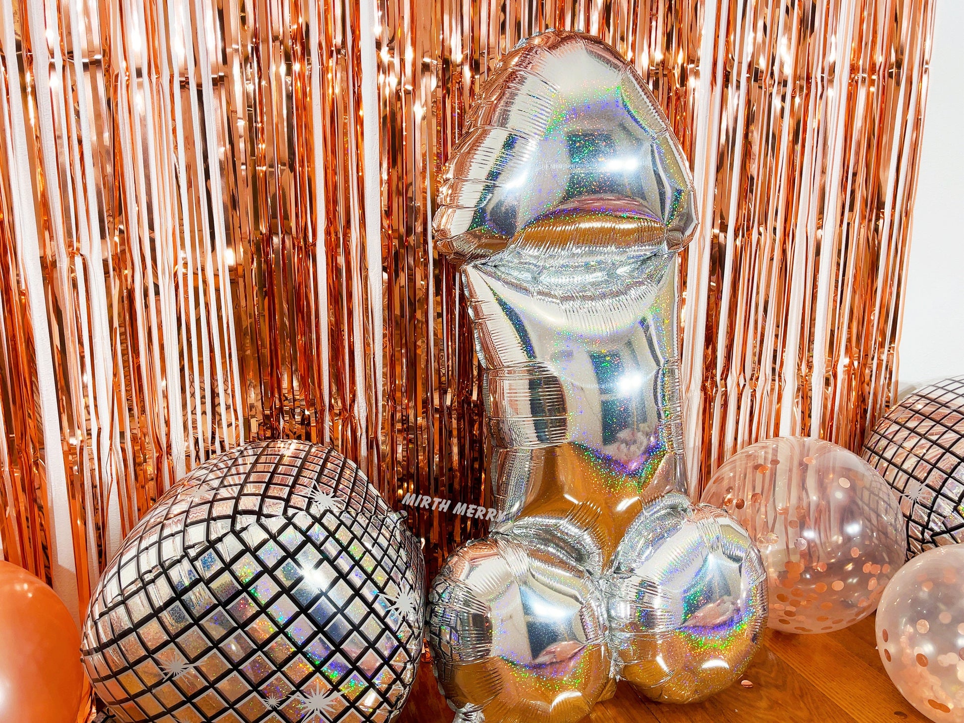 Penis Balloon | 40 inch Iridescent Penis, Rose Gold Penis | Bachelorette Party | Same Penis Forever| Hen Party | Bride to Be Bridal Shower