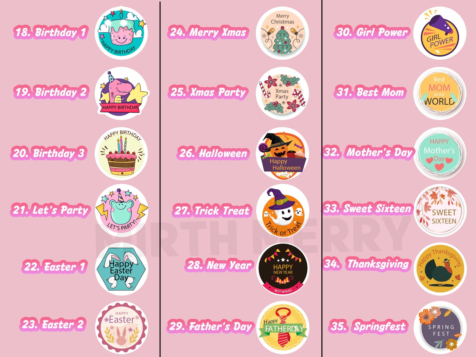 custom sticker for birthday, easter, halloween, father's day, mother's day
