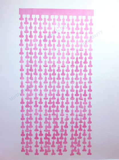 Pink Penis Foil Curtain | Foil Fringe Curtain Penis Tinsel, Hen Party Bridal Shower Backdrop, Birthday Backdrop, Photo Booth, Dick Favors