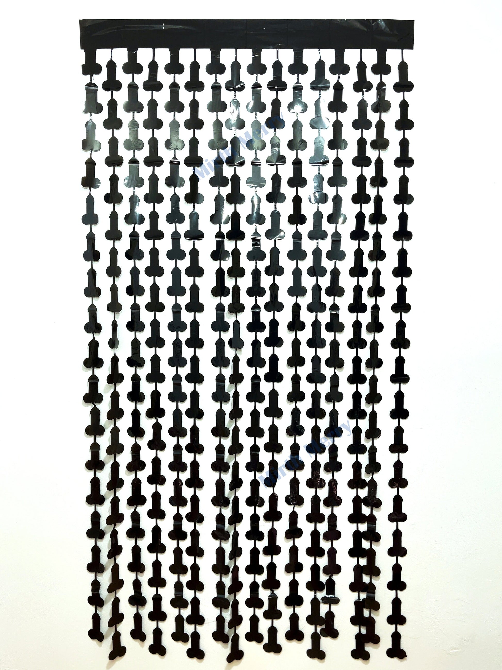 Black Penis Foil Curtain | Foil Fringe Curtain Penis Tinsel, Hen Party Bridal Shower Backdrop, Birthday Backdrop, Photo Booth, Dick Favors