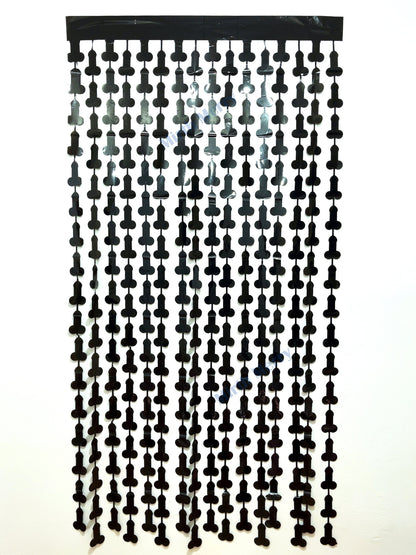 Black Penis Foil Curtain | Foil Fringe Curtain Penis Tinsel, Hen Party Bridal Shower Backdrop, Birthday Backdrop, Photo Booth, Dick Favors