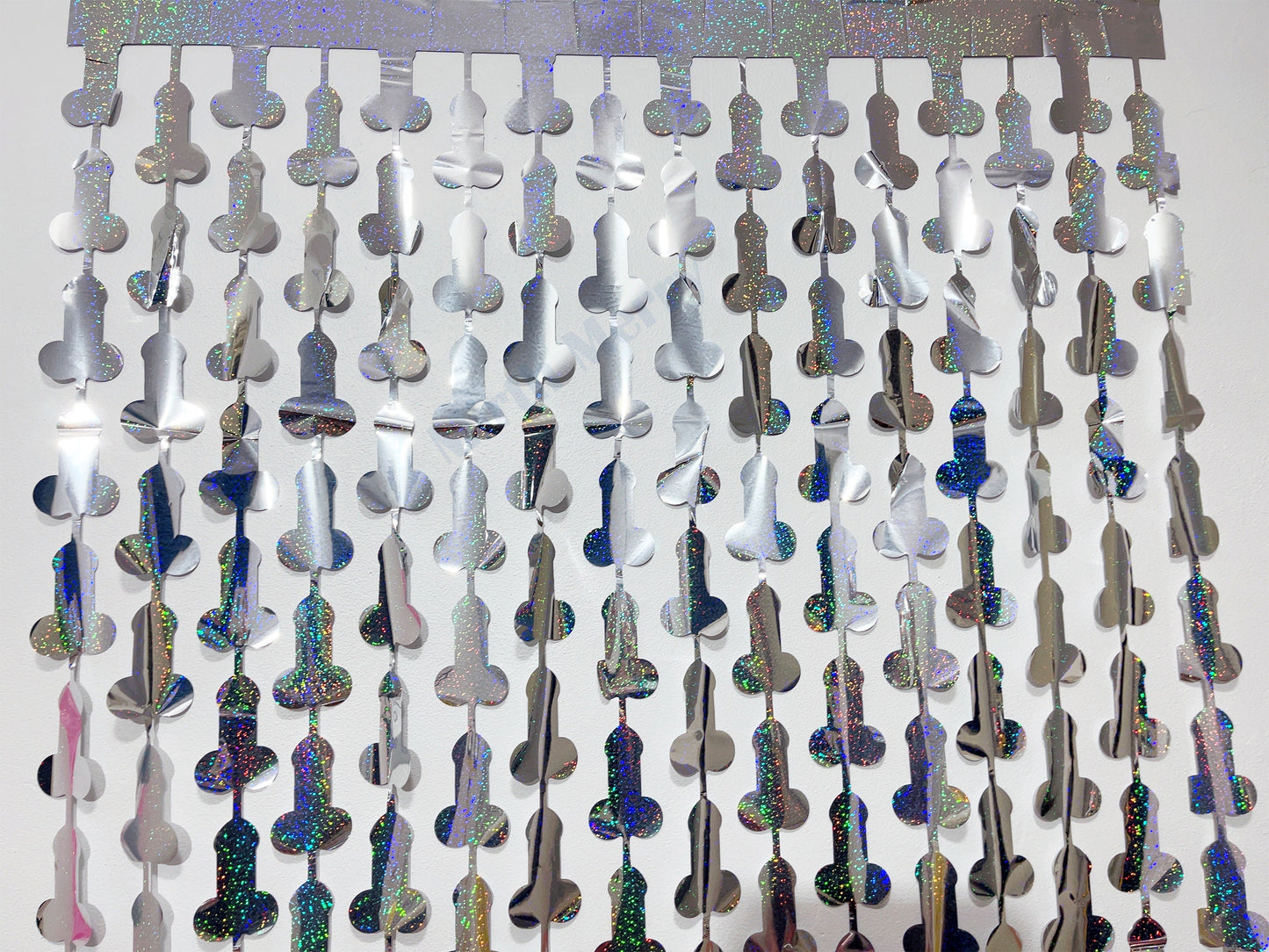 Pink Penis Foil Curtain | Foil Fringe Curtain Penis Tinsel, Hen Party Bridal Shower Backdrop, Birthday Backdrop, Photo Booth, Dick Favors