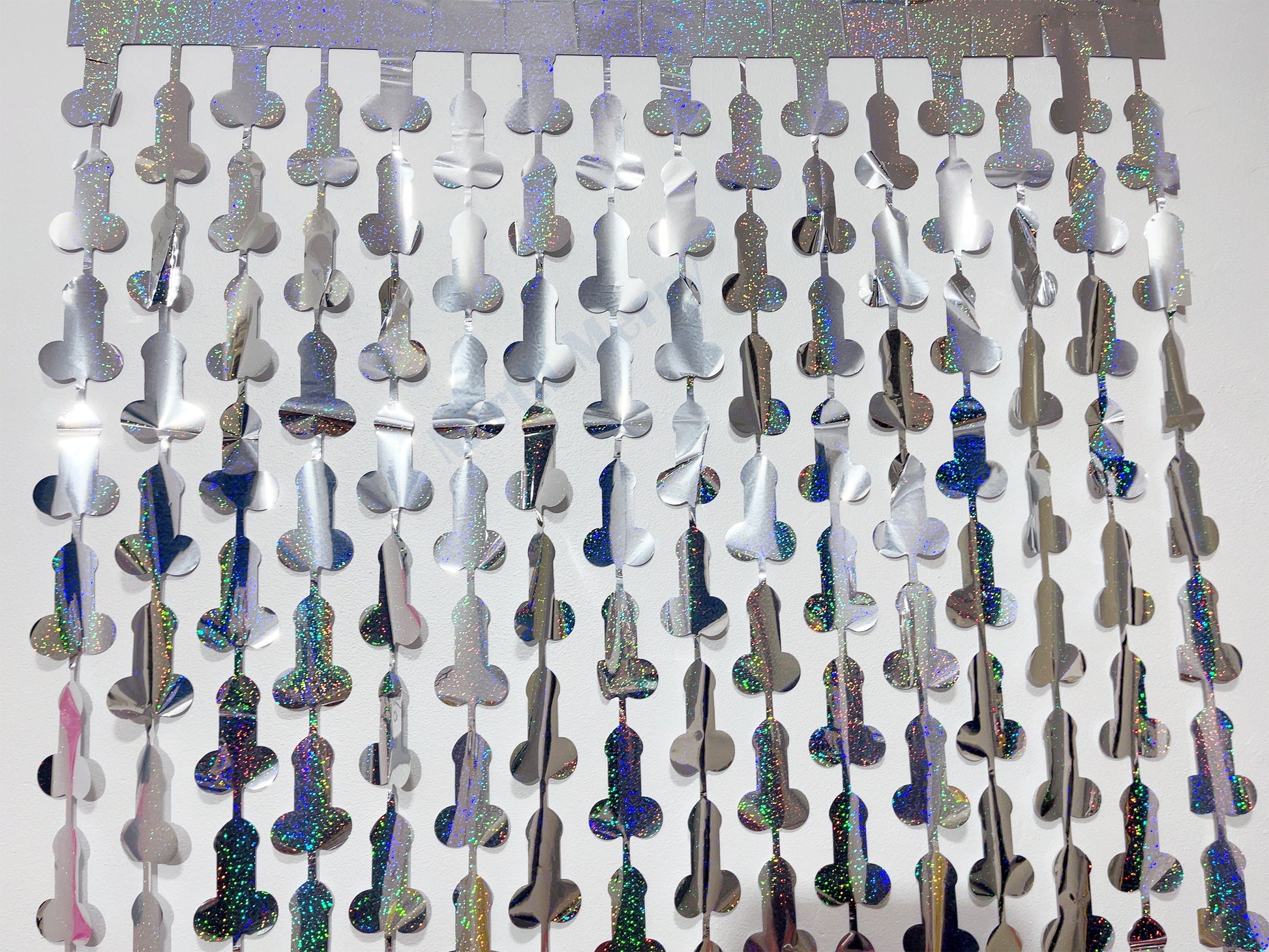 Pink Penis Foil Curtain | Foil Fringe Curtain Penis Tinsel, Hen Party Bridal Shower Backdrop, Birthday Backdrop, Photo Booth, Dick Favors